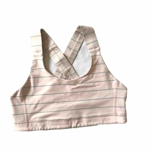 Lululemon Womens All Sport Bra SZ 4 6? Pink Stripe Medium Support Yoga Run EUC! - Picture 3 of 9